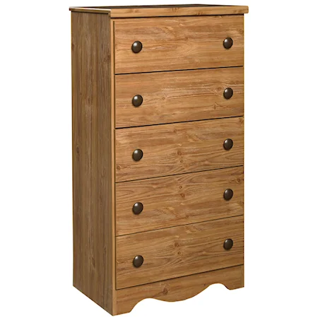 5 Drawer Chest with Round Knobs